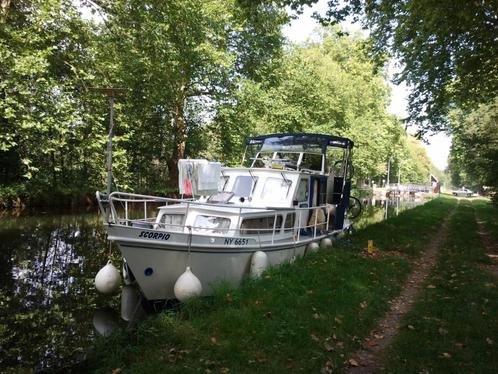 Bateau fluvial type vedette hollandaise, Watersport en Boten, Motorboten en Motorjachten, Gebruikt, Staal, 9 tot 12 meter, Diesel