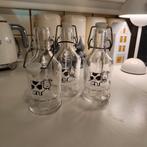 De koe kijkt naar de voorbijrijdende treinen: flessen, Verzamelen, Glas en Drinkglazen, Ophalen, Zo goed als nieuw