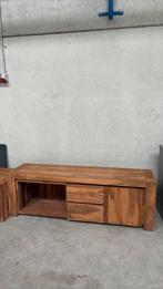 Vol eiken hout tv meubel en salontafel, Ophalen, Zo goed als nieuw