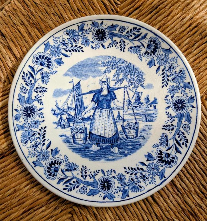 Belle assiette murale décorative en faïence Bleu Delft, Antiek en Kunst, Antiek | Wandborden en Tegels, Ophalen