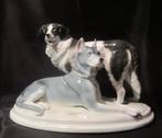 Antieke Pfeffer Gotha porselein honden Deense dog en herder, Antiek en Kunst, Verzenden