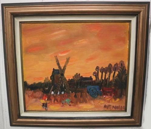 Alfons Vermeir, daar bij die molen, Antiek en Kunst, Kunst | Schilderijen | Klassiek, Ophalen of Verzenden
