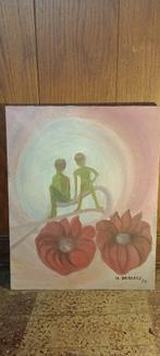 Peinture abstraite sur toile, Ch. Dalberto, 1976, 50x40, n13, Enlèvement