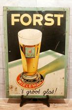 1953 Forst bier brouwerij Wielemans Brussel reclame bord, Verzamelen, Ophalen of Verzenden, Zo goed als nieuw
