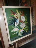 huile sur panneau fleurs signe leo jordaens, Antiek en Kunst, Ophalen of Verzenden
