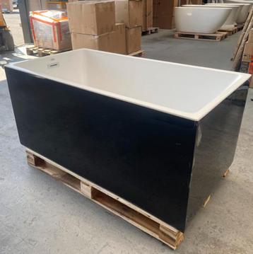 OP=OP Rechthoek bad zwart wit compact 130x70x60 nr132 beschikbaar voor biedingen
