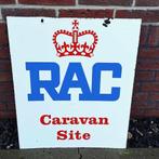 Zwaar emaille, geëmailleerd bord RAC Caravan Site  👑, Reclamebord, Gebruikt, Ophalen of Verzenden