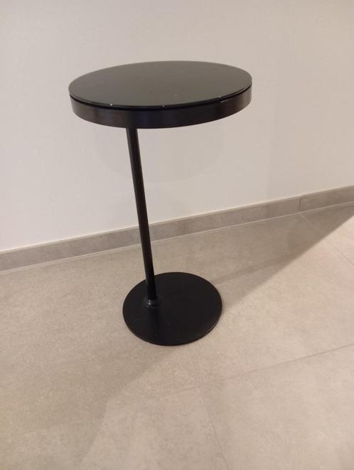 ikea stockholm bijzettafel design zwart hout-metaal-glas, Huis en Inrichting, Tafels | Bijzettafels, Gebruikt, Rond, 60 cm of meer