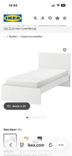 Bed malm 90 x200, Huis en Inrichting, Slaapkamer | Bedden, Ophalen, 90 cm, Eenpersoons, Wit