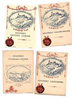 Lot van 4 zeer oude wijnetiketten Gr. Cru Classes, Verzamelen, Wijnen, Ophalen of Verzenden, Zo goed als nieuw, Frankrijk, Rode wijn