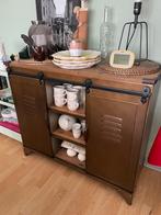buffet 2 portes en métal et sapin WAYNE, Huis en Inrichting, Kasten | Buffetkasten, Ophalen, Nieuw, Metaal, Met deur(en)