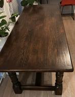 Authentieke massief eiken abdijtafel – 220 cm, Huis en Inrichting, Tafels | Eettafels, Ophalen, Gebruikt, Abdijtafel, Eikenhout