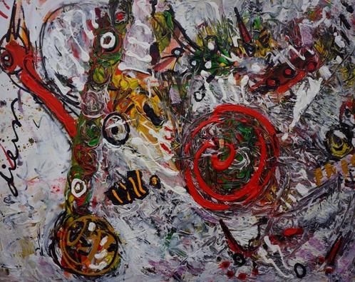 Peter Diem - "Abstract White Bird", Antiek en Kunst, Kunst | Schilderijen | Abstract, Ophalen