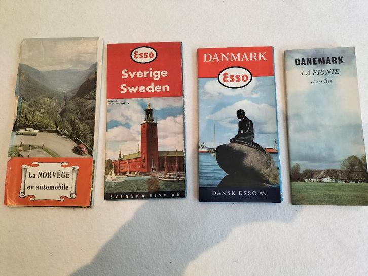 Oude wegenkaarten Noorwegen-Zweden-Denemarken, Boeken, Atlassen en Landkaarten, Zo goed als nieuw, Landkaart, Europa Overig, Ophalen of Verzenden