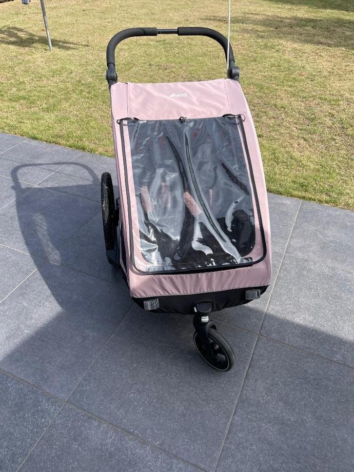Fietskar Hauck - DRYK DUO, Fietsen en Brommers, Fietsaccessoires | Aanhangwagens en Karren, Zo goed als nieuw, Kinderkar, 40 tot 60 kg