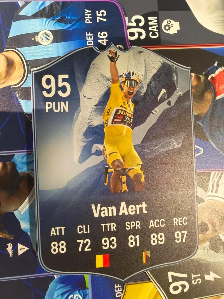 Wielerkaartje (37cmx25cm) - Wout Van Aert, Hobby en Vrije tijd, Stickers en Plaatjes, Zo goed als nieuw, Plaatje, Ophalen