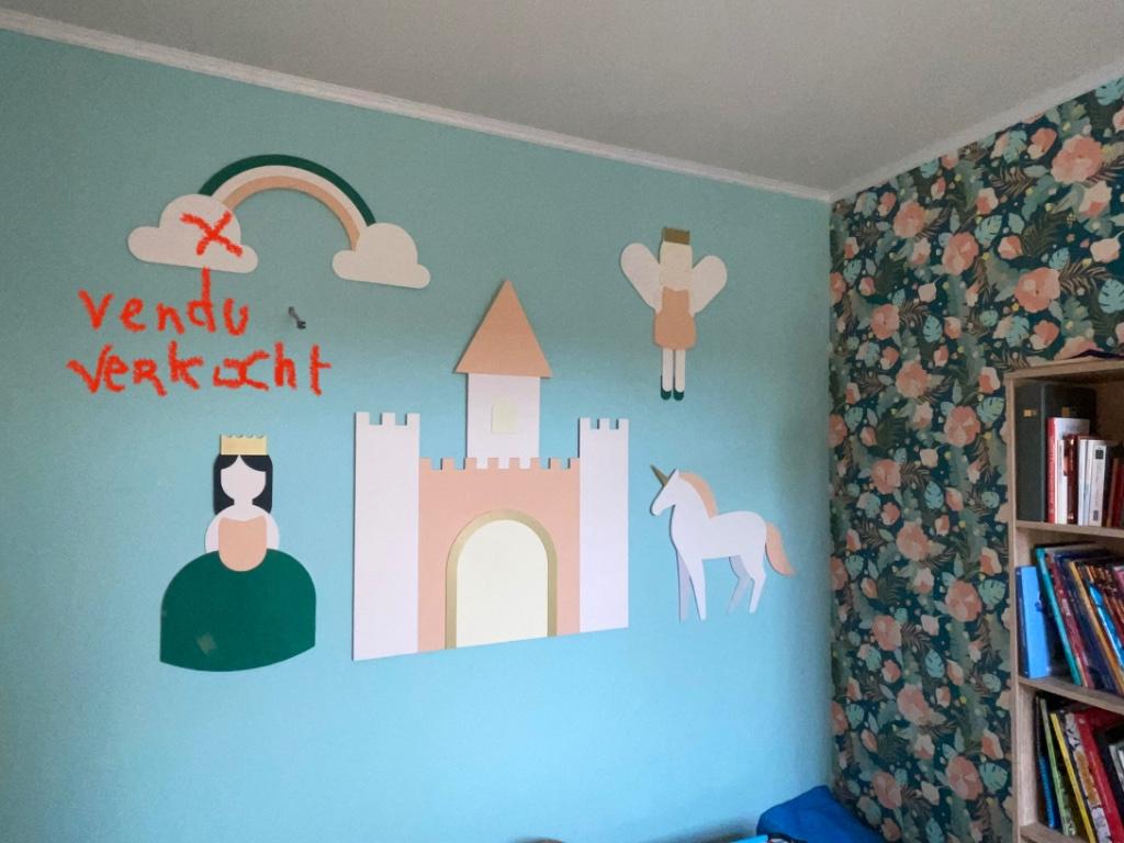 Décorations murale (4) « Princesse » Comme neuf, Maison & Meubles, Accessoires pour la Maison | Décorations murale, Comme neuf