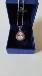 Vintage elegante Swarovski druppelvormige halsketting, Handtassen en Accessoires, Kettingen, Ophalen of Verzenden, Zo goed als nieuw