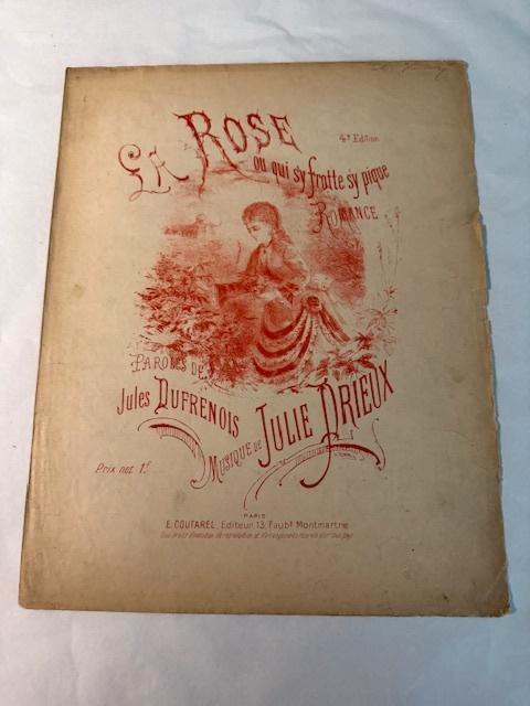 Prieux — La Rose ou Qui s'y frotte s'y pique, Musique & Instruments, Partitions, Utilisé, Artiste ou Compositeur, Classique, Piano