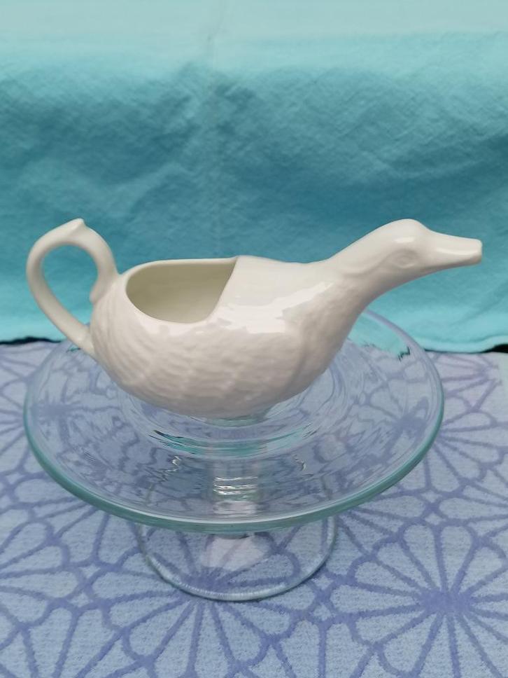 Canard de malade Mehun sur Yevre porselein ca 1900 gemerkt, Antiek en Kunst, Curiosa en Brocante, Ophalen of Verzenden