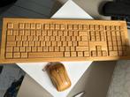 Clavier (allemand!), souris bambou, keyboard and mouse wood, Ophalen of Verzenden, Zo goed als nieuw