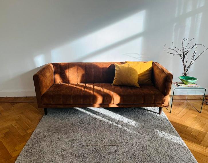 Bank Siem Sevn 4 Zits - kleur cognac, Huis en Inrichting, Zetels | Complete zithoeken, Gebruikt, Stof, Ophalen