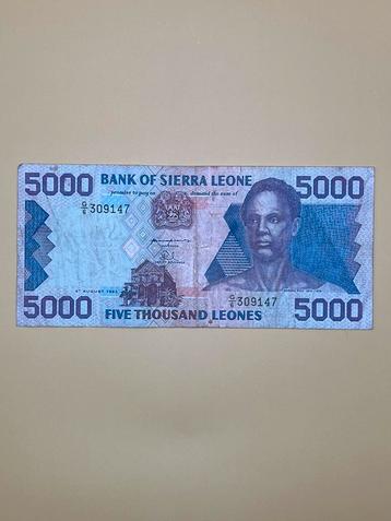 SIERRA LEONE 5000 LEONES 1993 beschikbaar voor biedingen