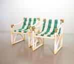 Vintage Kettal tuinstoelen, bamboe & messing, set van 2, 70s, Ophalen, Gebruikt, Kunststof