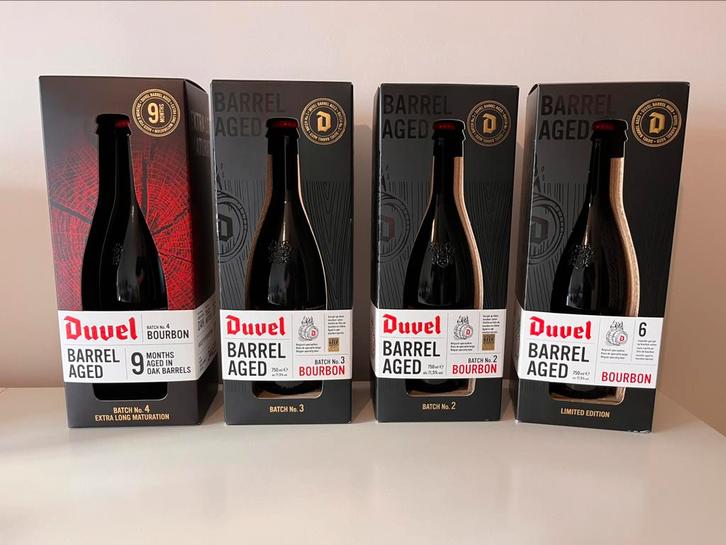 Duvel - Barrel aged collectie ( zie omschrijving), Verzamelen, Biermerken, Zo goed als nieuw, Flesje(s), Duvel, Ophalen