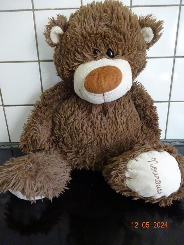 Pluche Beer Nounours Donkerbruin, lieve grote knuffelbeer!!, Kinderen en Baby's, Speelgoed | Knuffels en Pluche, Beer, Ophalen of Verzenden