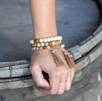 Verstelbare fashion damesarmband met amazoniet & kwastjes, Ophalen of Verzenden, Nieuw