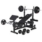 Complete Universele Halterbank + 100 kg Halterset – Homegym, Enlèvement, Synthétique, Dos