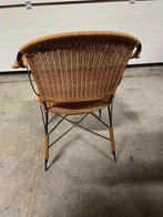 Stoel stapelbaar rotan metaal, Huis en Inrichting, Stoelen, Ophalen, Gebruikt, Bruin, Metaal