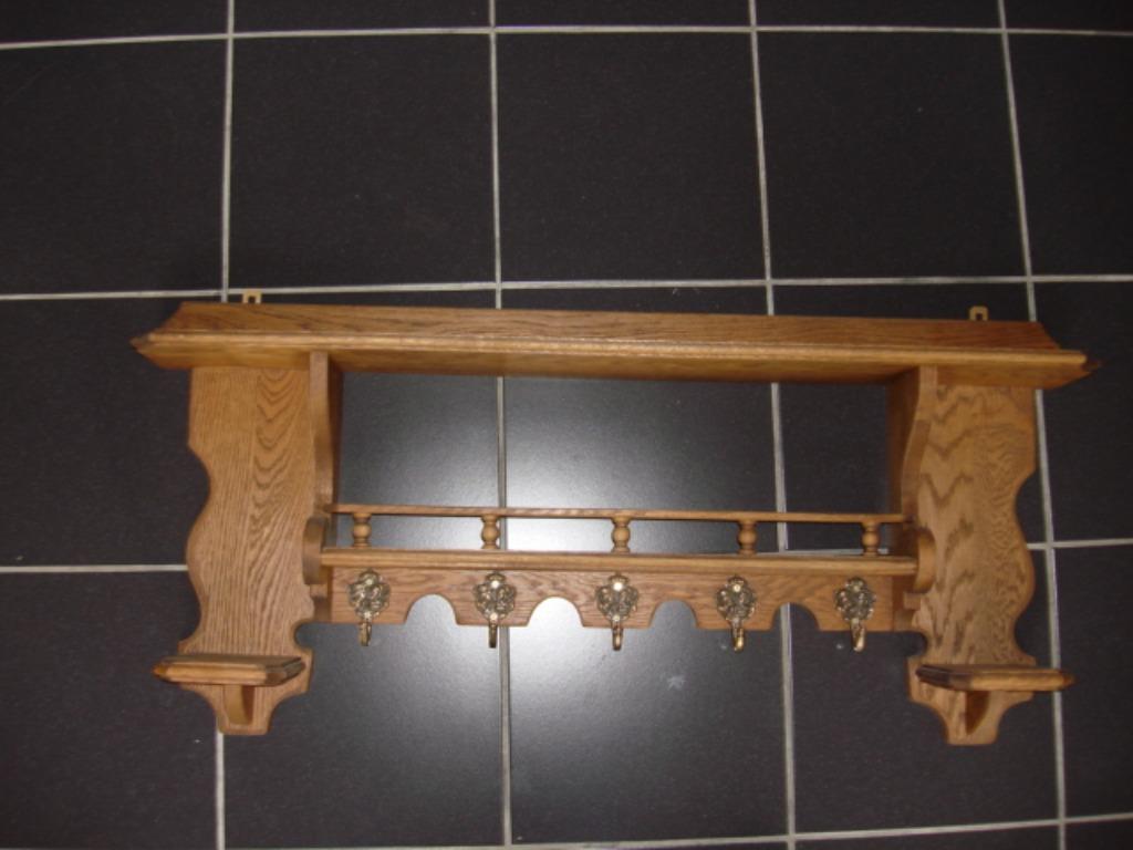 Description Archelle en chêne ( étagère) 5 crochets 1M, Maison & Meubles, Enlèvement, Comme neuf