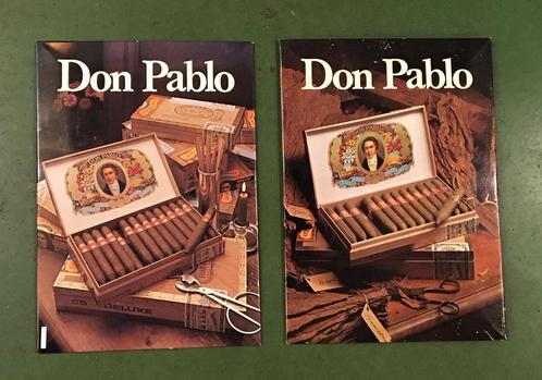 2 anciennes enseignes publicitaires en étain Don Pablo Cigar, Collections, Marques & Objets publicitaires, Utilisé, Panneau publicitaire