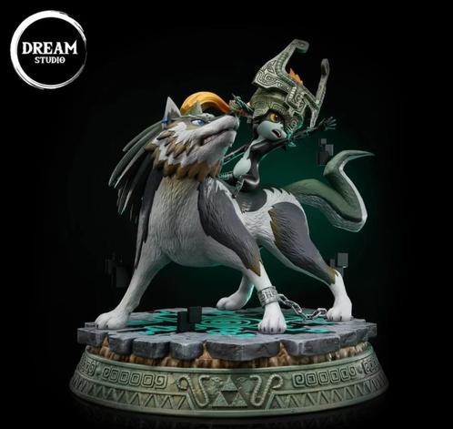 The Legend Of Zelda Dream Studio Wolf Link and Midna statue, Verzamelen, Beelden en Beeldjes, Nieuw, Dier, Ophalen of Verzenden