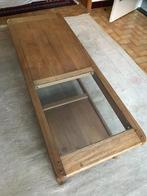 table basse en chêne avec verre, 100 à 150 cm, Rectangulaire, Modern, Verre
