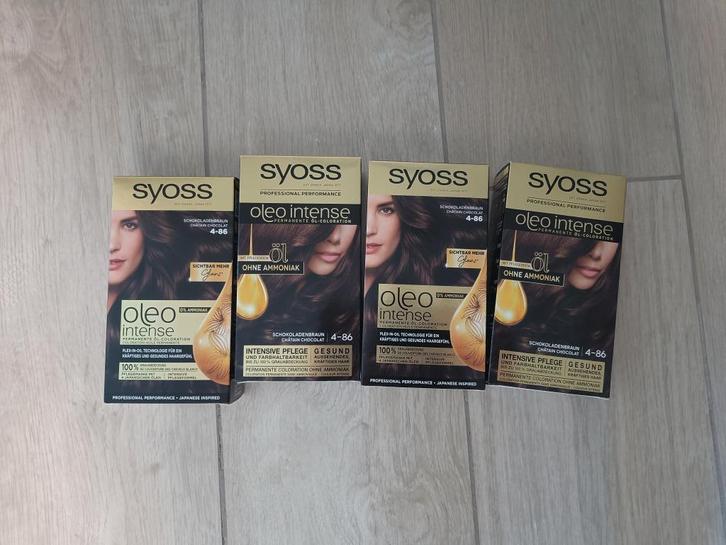 4 x Syoss Oleo intens 4-86 NIEUW Chocoladebruin, Handtassen en Accessoires, Uiterlijk | Haarverzorging, Nieuw, Overige typen, Ophalen of Verzenden