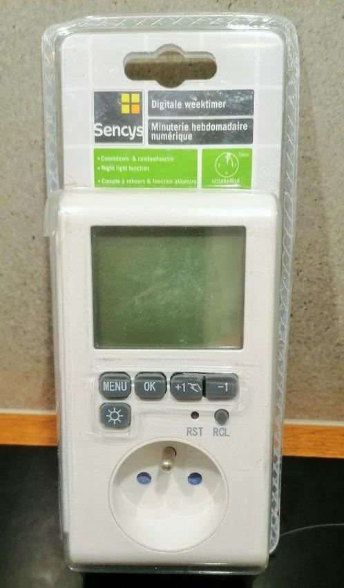 BXL Minuterie numérique Sencys, pas encore déballée, Doe-het-zelf en Bouw, Elektriciteit en Kabels, Nieuw, Stekker, Ophalen of Verzenden