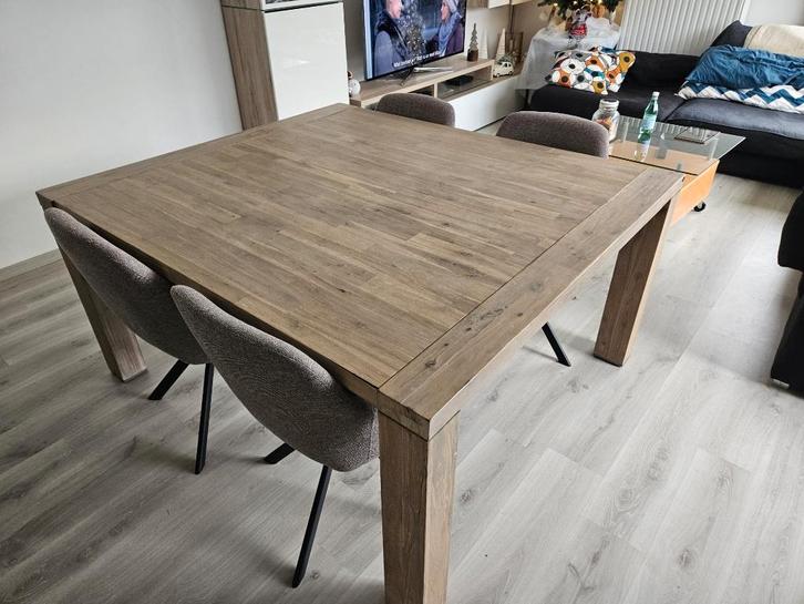 houten eettafel van H&H 1m40 - 1m60 (tot 2m10), Huis en Inrichting, Tafels | Eettafels, Zo goed als nieuw, 150 tot 200 cm, Vijf personen of meer