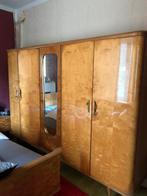 Vintage slaapkamer : bed +ruime kleerkast + 2 nachtkastjes, Huis en Inrichting, Slaapkamer | Complete slaapkamers, Ophalen, Gebruikt
