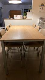 Hoge keukentafel met 6 hoge stoelen, Huis en Inrichting, Tafels | Eettafels, Ophalen, Zo goed als nieuw