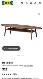 Table basse STOCKHOLM plaqué noyer (180x59 cm) IKEA., Ophalen, Gebruikt, 50 tot 100 cm, 150 tot 200 cm