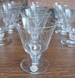 10 gestreepte kristallen glazen - BLS - 7 x 8 cm - € 40, Verzamelen, Ophalen, Zo goed als nieuw, Overige typen