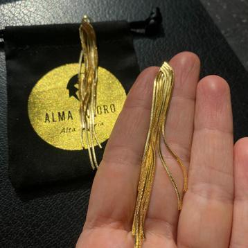 Oorbellen hangers zilver 925 met 14K goud  beschikbaar voor biedingen