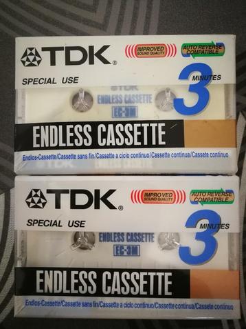 2 X TDK Endless Cassette 3 Minutes Nieuw