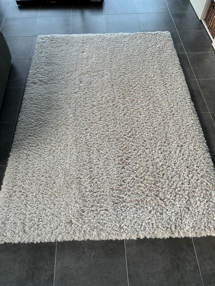 Hoogpolig tapijt – wit – 160 x 230 cm, Huis en Inrichting, Stoffering | Tapijten en Vloerkleden, Zo goed als nieuw, Wit, Ophalen