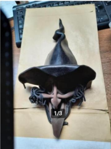Halloween - Wanddecoratie " Hekse kop - hoed " beschikbaar voor biedingen