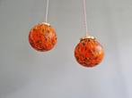 Duo van Art Deco ophangingen, veelkleurige glas, 1930, Antiek en Kunst, Antiek | Verlichting, Ophalen of Verzenden