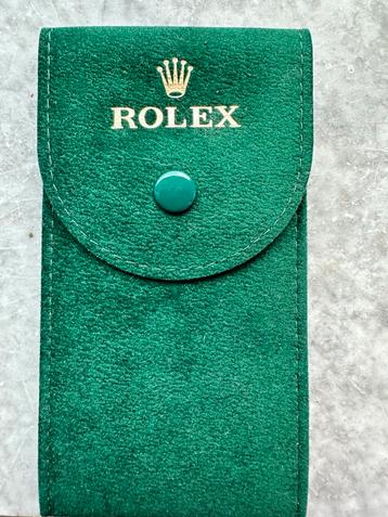 Rolex te koop nieuw groen suède reistasje